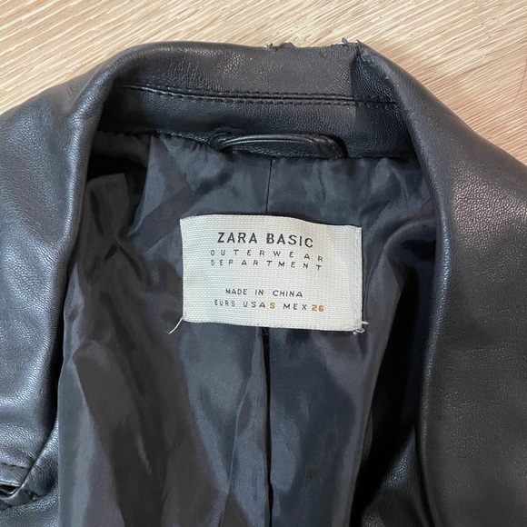 Zara Basic Cropped Moto Jacket, Small - Picture 6 of 8